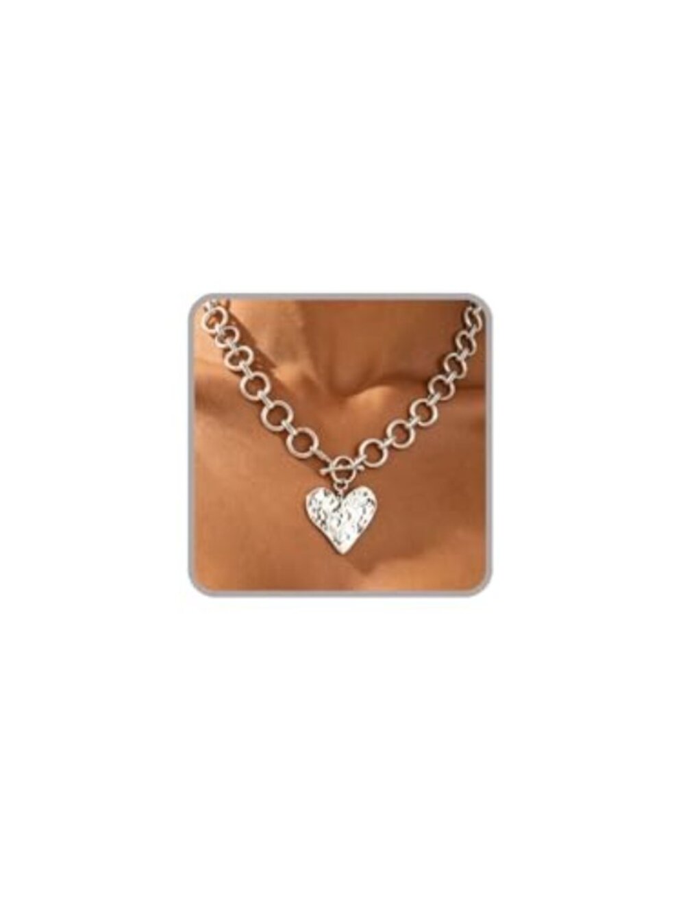 Gold Chunk Necklace Big Silver Statement Necklace for Women Trendy